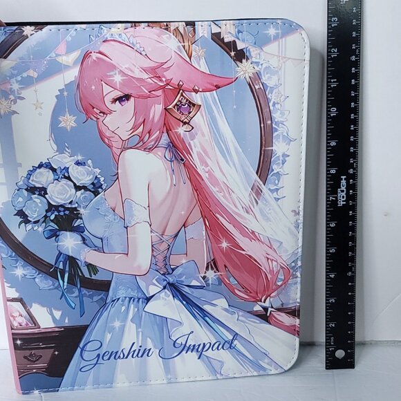 Yae Miko Wedding Dress Card Binder 3-Ring Anime Waifu Double Sided Redemption - Picture 3 of 5